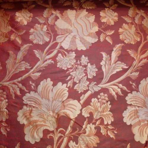 P1100062 By Yd 100%silk Lampas Mythical Huge Tree Of Life Redwood Red Gold Beige MSRP USD 200+/Y 507 Redwood