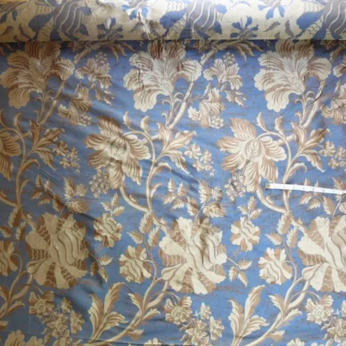 P1100100 By Yd 100%silk Lampas Mythical Huge Tree Of Life Empire Blue Yellow Brown MSRP USD 200+/Y 507 Empire