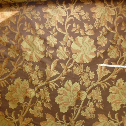 By Yd 100%silk Lampas Mythical Huge Tree Of Life Cocoa Brown Beige MSRP USD 200+/Y 507 Cocoa