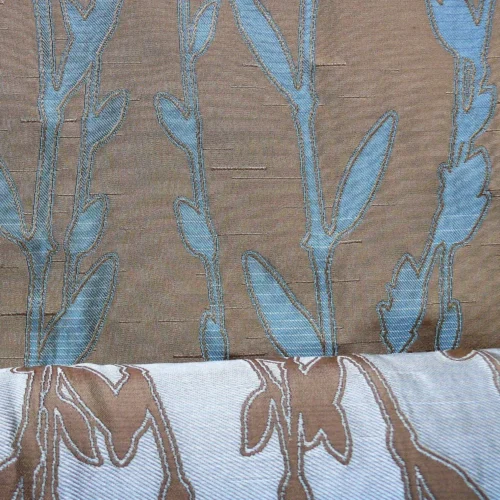 P1130152C By Yard Heavy! 100%silk Lampas Pussy Willow Tree Wind Blue 676wind