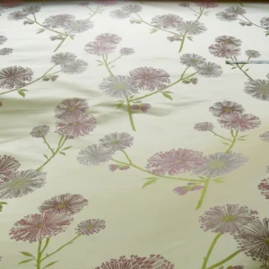 Stunner! 100% Silk Lampas Satin Mod Branch Tree" Cinder Rose" Pink Blue Lavender