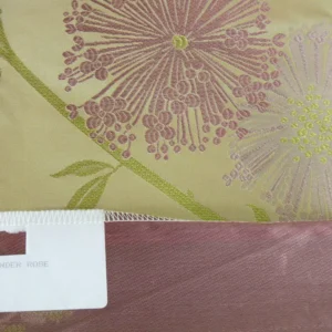 Stunner! 100% Silk Lampas Satin Mod Branch Tree" Cinder Rose" Pink Blue Lavender