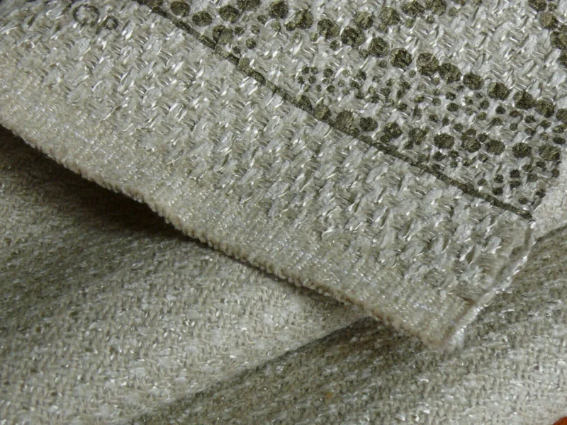 P1290912 Brunschwig & Fils Del Lago Tropical Print On Speckled Chenille Bty #387