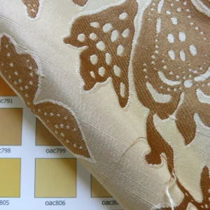 bty 100% Silk Lampas Papercut Tree Of Life Pom "Nugget" Light Gold