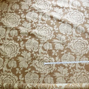 bty 100% Silk Lampas Papercut Tree Of Life Pom "Nugget" Light Gold