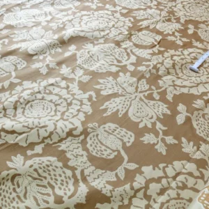 bty 100% Silk Lampas Papercut Tree Of Life Pom "Nugget" Light Gold