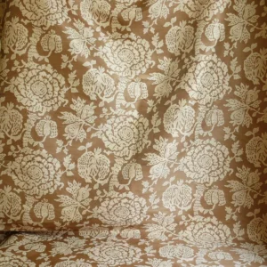 bty 100% Silk Lampas Papercut Tree Of Life Pom "Nugget" Light Gold