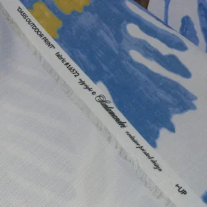 Scalamandre Oasis Outdoor Print Ivory, Blue, Yellow Large Ikat Suzani MSRP USD 198/Y