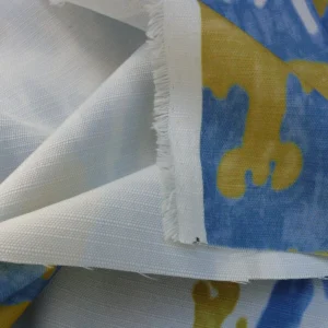 Scalamandre Oasis Outdoor Print Ivory, Blue, Yellow Large Ikat Suzani MSRP USD 198/Y