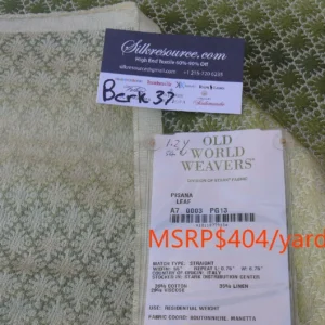 P1670060tag 10 Berkbox37 Length Scalamandre Pisana Leaf Green Woven Daisy Ombre Stripe 1.2y MSRP USD 404/Y