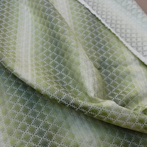 P1670061 10 Berkbox37 Length Scalamandre Pisana Leaf Green Woven Daisy Ombre Stripe 1.2y MSRP USD 404/Y