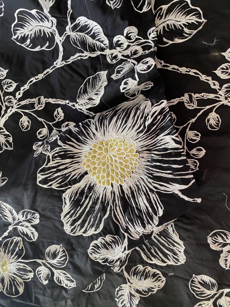 IMG_0506 BerkBox44-2 Scalamandre Floral Duchess Silk Black -2.4 Yards By 60 Inches Wide