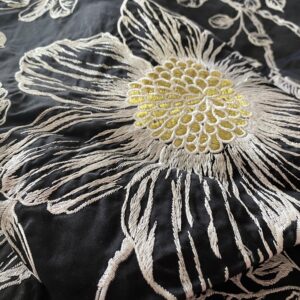 IMG_0507 BerkBox44-2 Scalamandre Floral Duchess Silk Black -2.4 Yards By 60 Inches Wide
