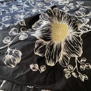 IMG_0511 BerkBox44-2 Scalamandre Floral Duchess Silk Black -2.4 Yards By 60 Inches Wide