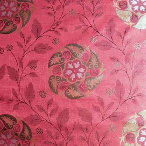 S Harris "tobago" Silk Lampas Deep Red Art Deco MSRP USD 188+/Y