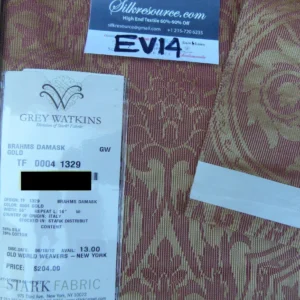 P1080424 15 Ev14 Scalamandre Sample Square Brahms Damask Gold