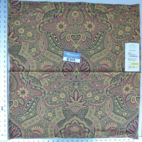 25 Ev14 Scalamandre Sample Square Oriente Green