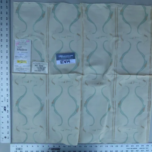 33 Ev14 Scalamandre Sample Square Helena Print Seaspray