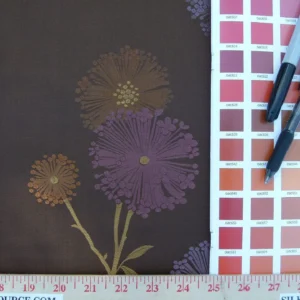 Stunner! 100% Silk Lampas Satin Mod Branch Tree "Mischief" Deep Brown