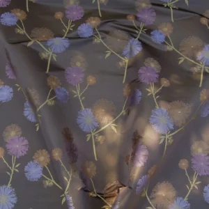 Stunner! 100% Silk Lampas Satin Mod Branch Tree "Mischief" Deep Brown