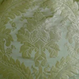 P1120431 100% Silk Damask Classic Renaissance Lotus Kiwi Green By Yard