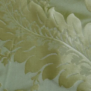 P1120438 100% Silk Damask Classic Renaissance Lotus Kiwi Green By Yard