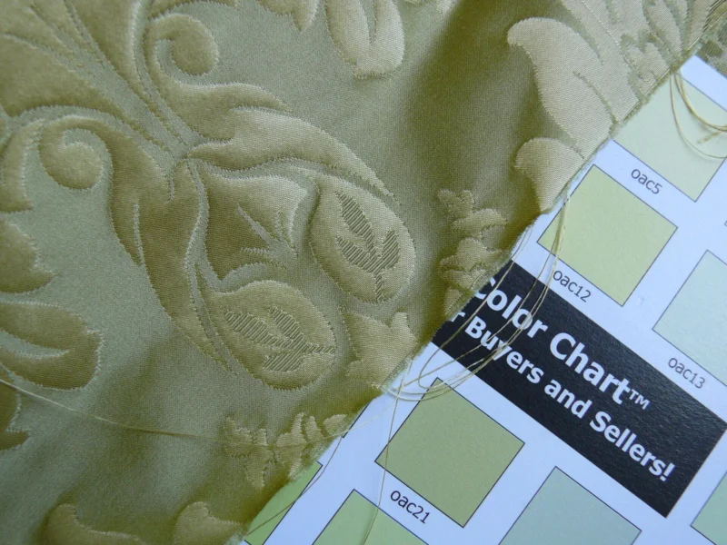 P1120446 100% Silk Damask Classic Renaissance Lotus Kiwi Green By Yard
