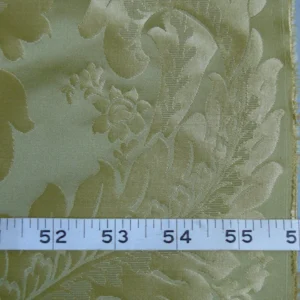 P1120448 100% Silk Damask Classic Renaissance Lotus Kiwi Green By Yard