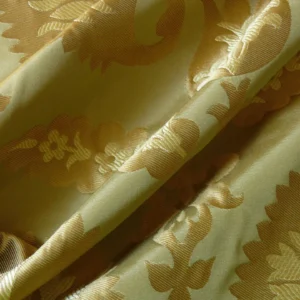 by yard 100%silk Lampas Tulip Fan Damask 536 "willow" Pale Green Silver Gold Bty MSRP USD296/y!