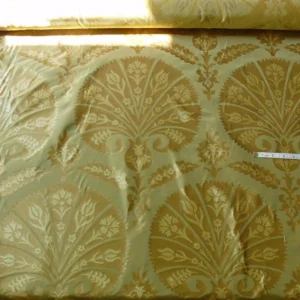 P1120904 Stroheim & Romann Renaissance Iris Damask  Artichoke Pomegranate  Cotton Polyester Silky Beige Grey