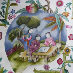 P1160895 Clarence House Coromandel Chinoiserie Hand Print Multi On Cream 1vr