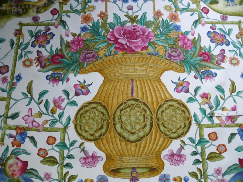 P1160897 Clarence House Coromandel Chinoiserie Hand Print Multi On Cream 1vr