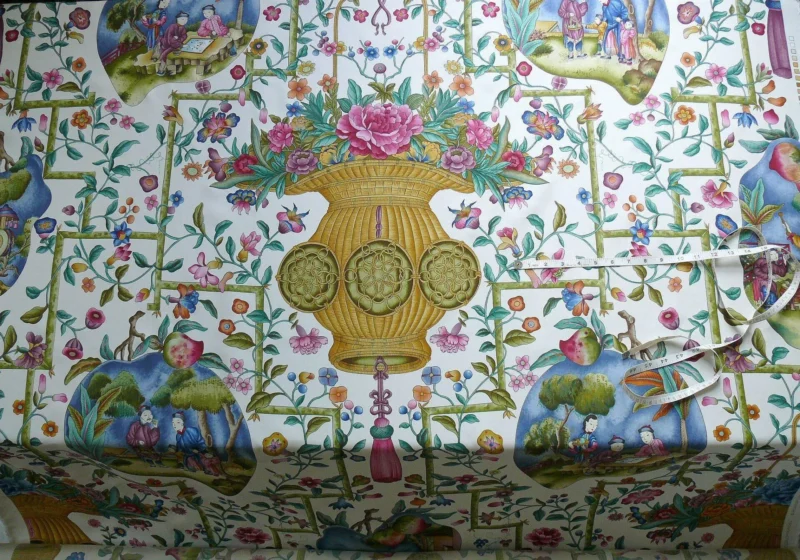 P1160899 Clarence House Coromandel Chinoiserie Hand Print Multi On Cream 1vr