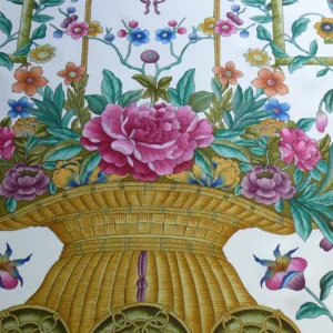 P1160902 Clarence House Coromandel Chinoiserie Hand Print Multi On Cream 1vr