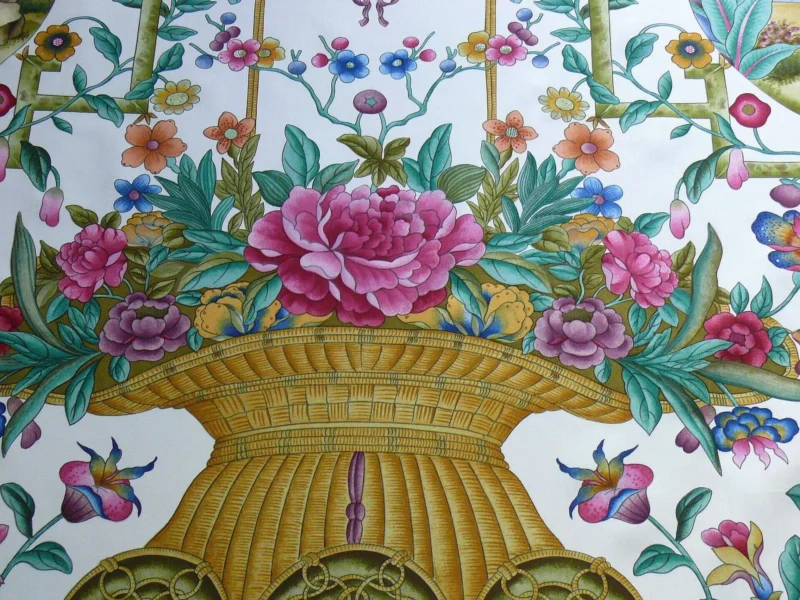 P1160902 Clarence House Coromandel Chinoiserie Hand Print Multi On Cream 1vr