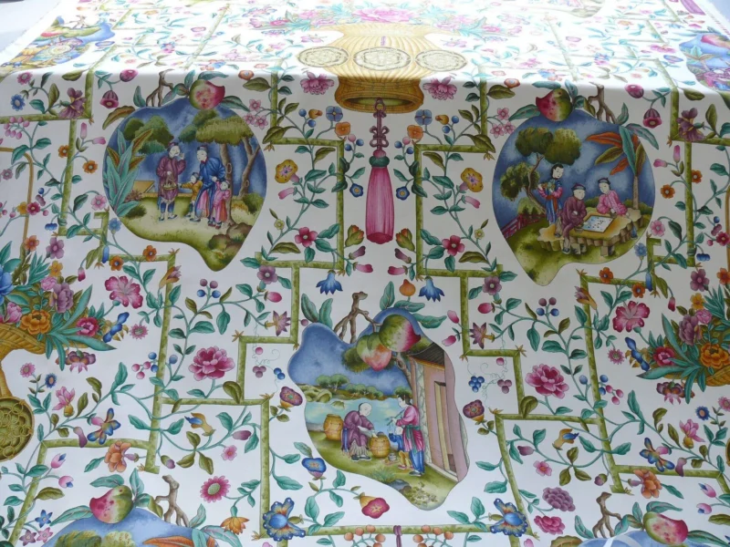 P1160916 Clarence House Coromandel Chinoiserie Hand Print Multi On Cream 1vr