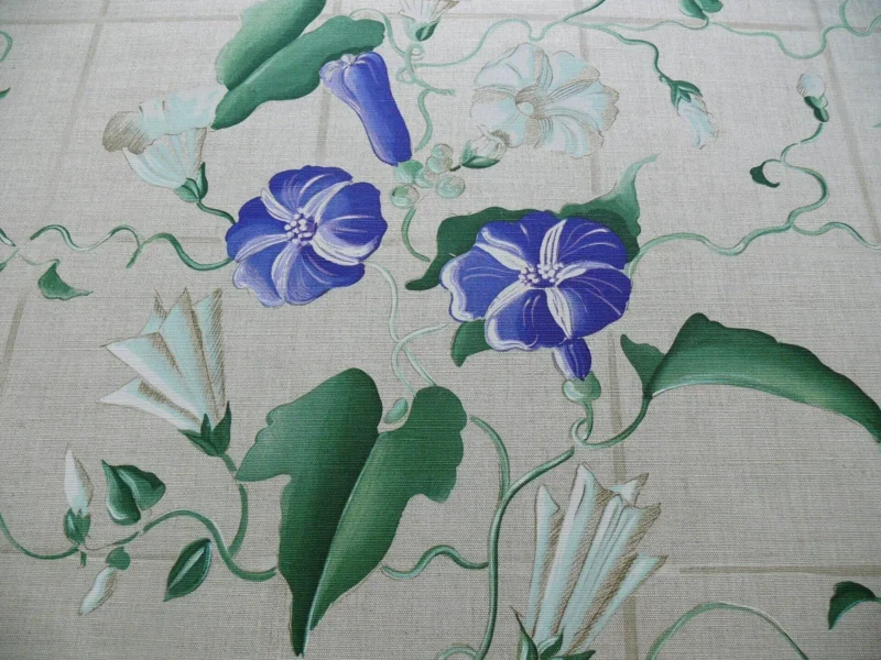 P1200119 Brunschwig & Fils Glorious Morning Linen Print Darker Natural 4.5yds Morning Glory Trellis (copy)