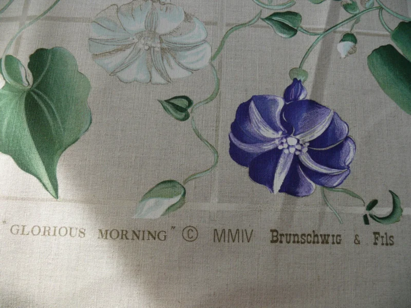 P1200126 Brunschwig & Fils Glorious Morning Linen Print Darker Natural 4.5yds Morning Glory Trellis (copy)