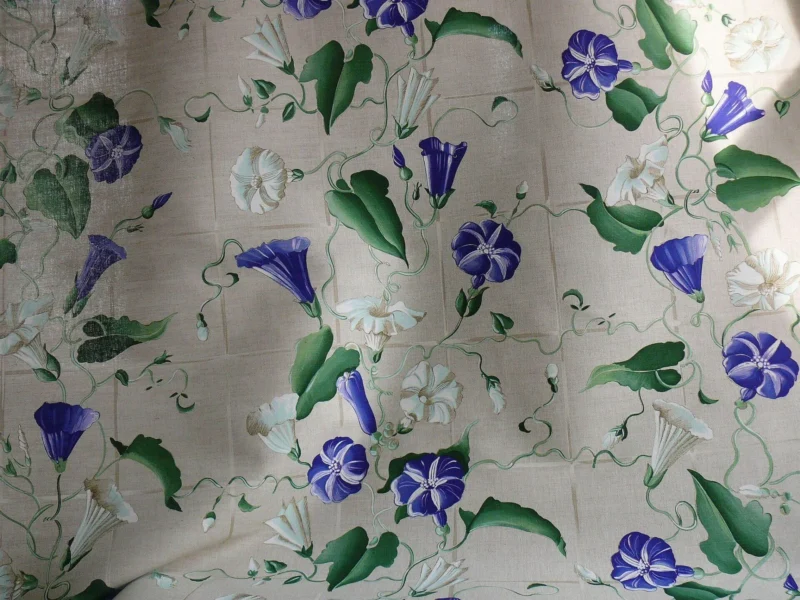 P1200137 Brunschwig & Fils Glorious Morning Linen Print Darker Natural 4.5yds Morning Glory Trellis (copy)