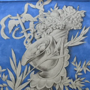 P1460462 Scalamandre Merrimon in Linen Print Silky Linen Fragrant Summer lilac trumpet flower or  jimsonweed  MSRP 6/y