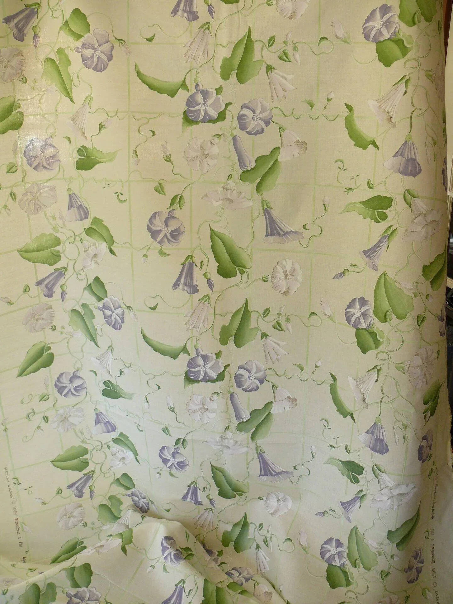 P1470475 1.3 Brunschwig & Fils Eldorado Silk Lampas Blue Red Flower &ribbon MSRP USD 354/Y