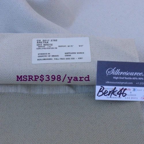 P1670155 1 Berkbox46 Scalamandre 2.4 Yards "aretha" Off White Woven Design