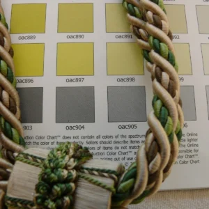 Scalamandre Lyon 100% Silk Double Tassel Tieback Beige Brown Green