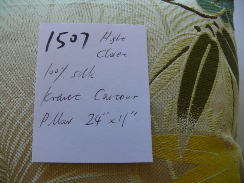 P1580576 100%SILK KRAVET COUTOUR IMPERIAL KIMONO IVORY WHITE PILLOW 24X11" #1507