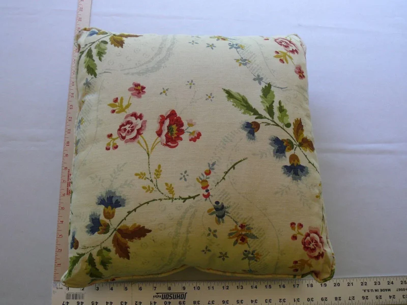 P1580604 SCALAMANDRE DESIGNER PILLOW 18x18" BIG! PRINTED LINEN FLORAL