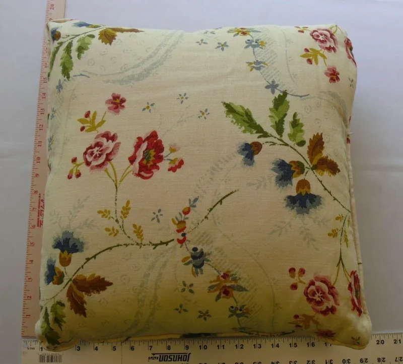 P1580607 SCALAMANDRE DESIGNER PILLOW 18x18" BIG! PRINTED LINEN FLORAL