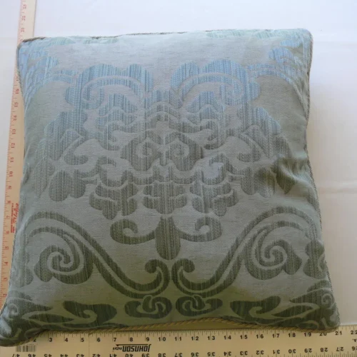 P1580616 SCALAMANDRE PILLOW 18" NIMBUS CHNIOSERIE LINEN CHENILLE STONE BLUE MSRP0