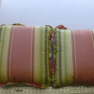 P1580621 SCALAMANDRE DESIGNER 2 PILLOWS 16" 100%SILK TAFFETA Ombre STRIPE PINK RAINBOW MSRP0
