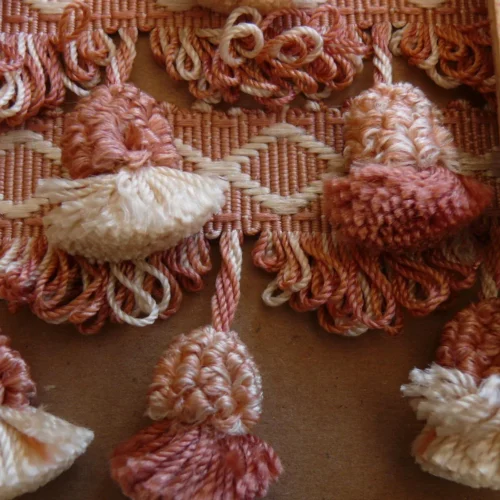 P1480019 by yard Scalamandre Muriel Tassel Fringe Silk Pink White MSRPUSD159/Y