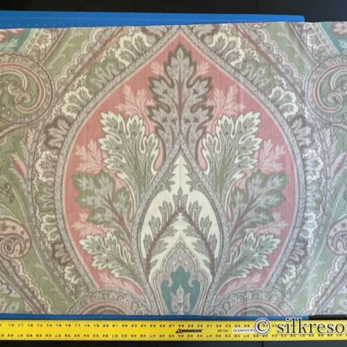 12 30.5"x54" Clarence House Warp Print Silk Teal Blue Green #1615b MSRP USD 677/yd